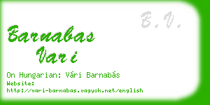 barnabas vari business card